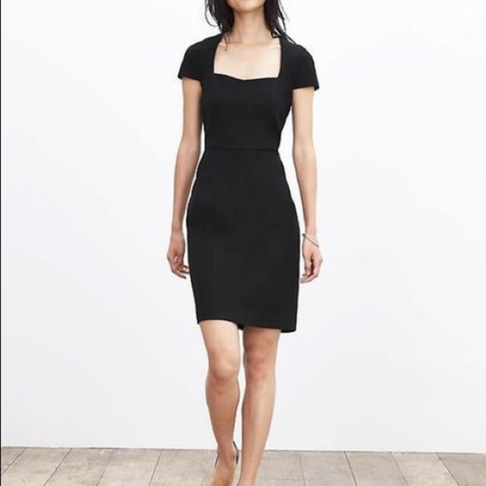 Banana Republic Fitted Black Dress